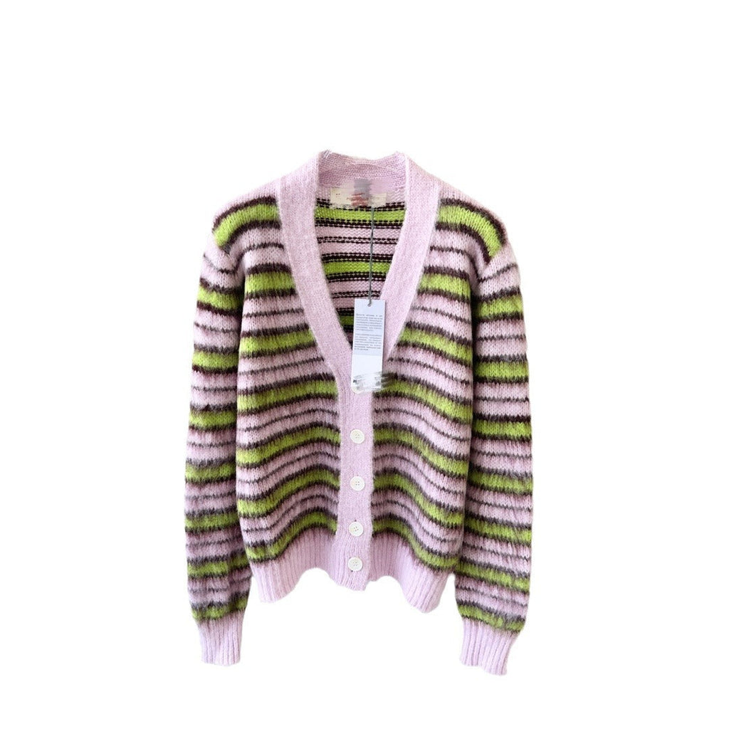 High-grade Lazy Coat Haima Wool Knitted Cardigan Sweater