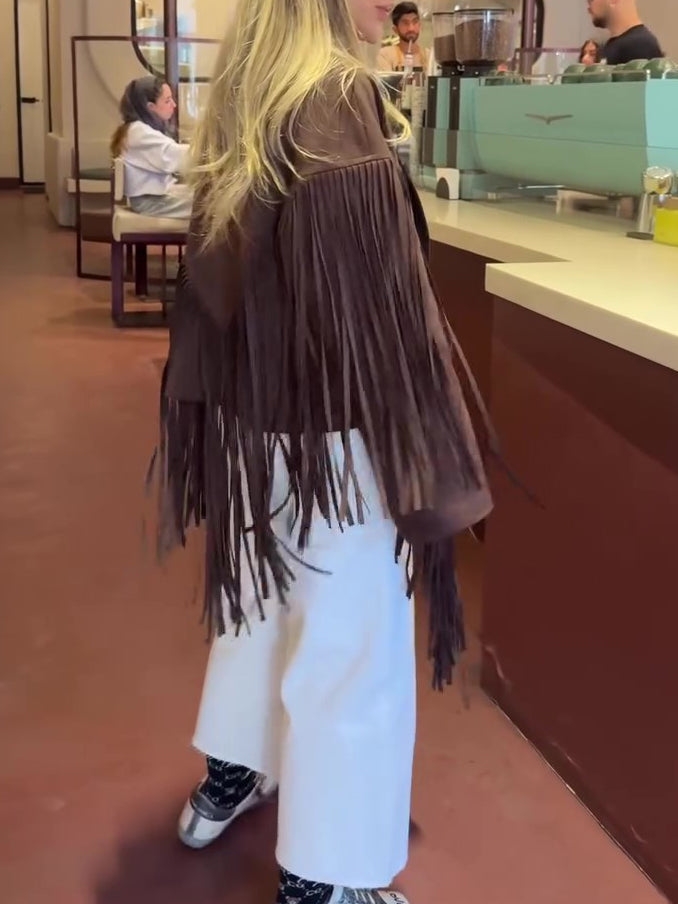 Casual Lapel Fringe Jacket