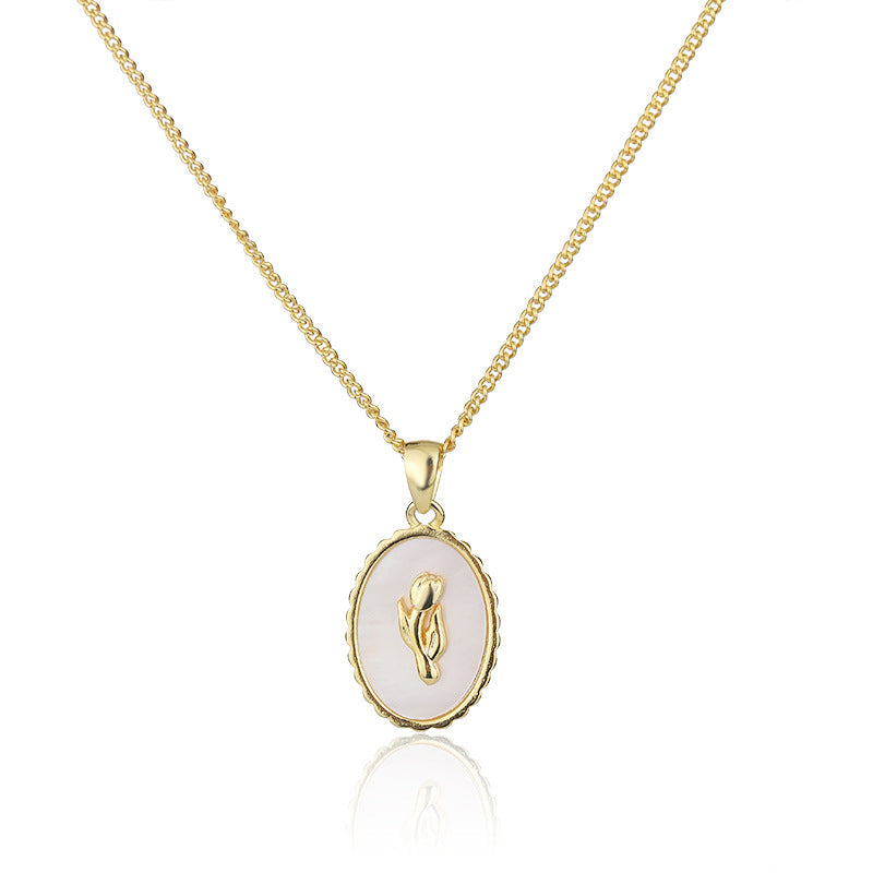 Minseng Minimalist Light Luxury Tulip Shell Necklace