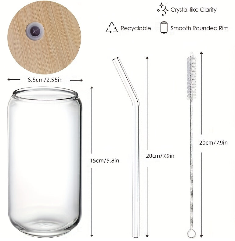 Glass Cup With Straw