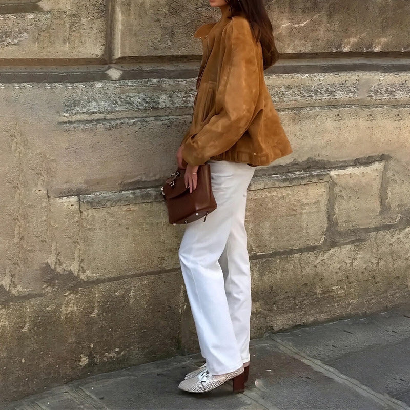 European And American Retro Solid Color Jacket