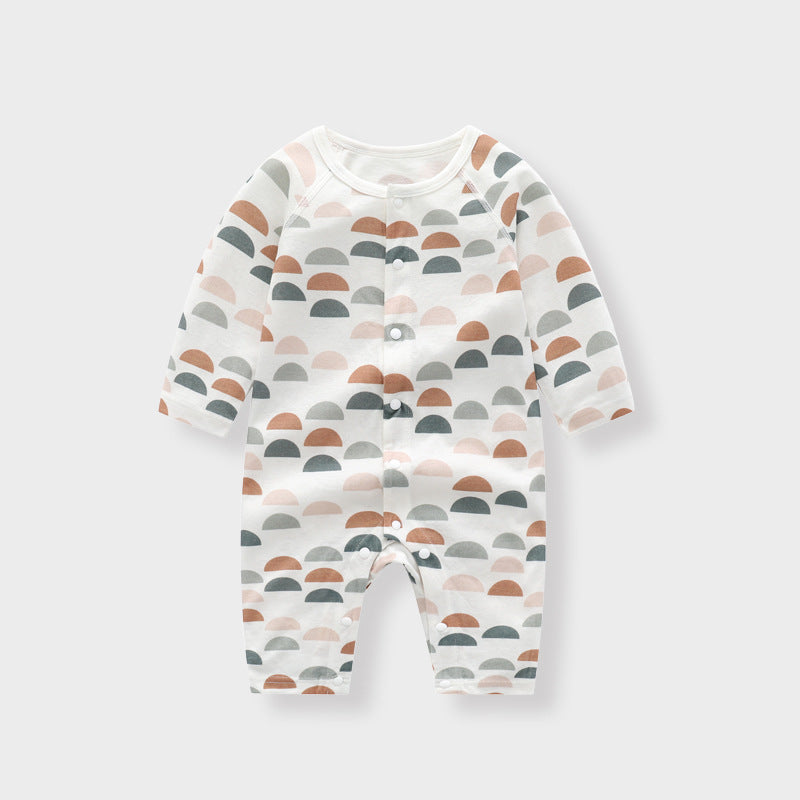 Light And Soft Bamboo Fiber Baby Jumpsuit Floral Animal Cute Print Spring Autumn Newborn Clothes Unisex Long Sleeve Baby Rompers For Boys Girls