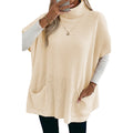 Solid Color Women's Long Sleeveless High-neck Sweater
