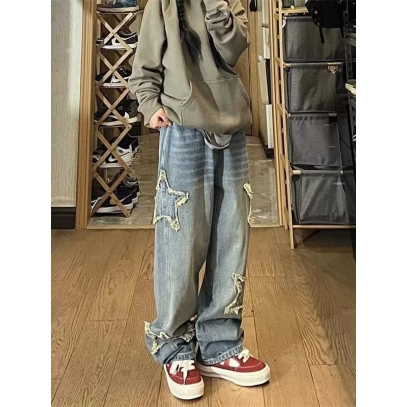 Trendy Cool Design Student Niche High Street Wide-leg Pants
