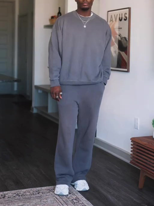 Men's Casual Crew Neck Sweatshirt & Pants Set