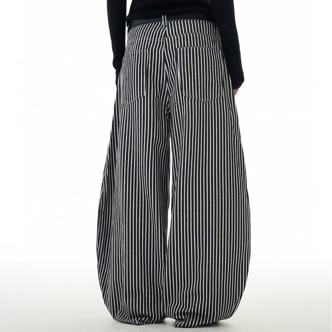 Lazy Style Straight-leg Pants With A Curved Knife Wide-leg Floor-sweeping Design