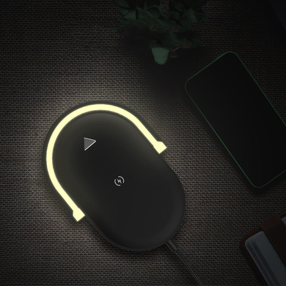 3-in-1 Wireless Charging Station with LED Night Light | 15W Fast Charger Desk Lamp