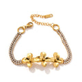 Light Luxury 18K Gold Plated Stainless Steel Flower Bracelet