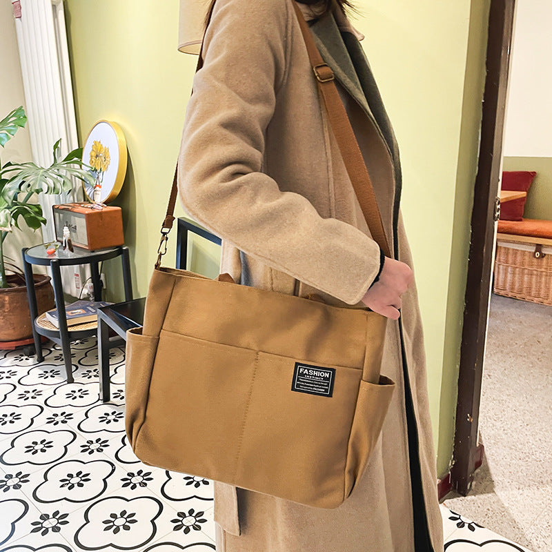 New Women's Canvas Casual Retro Large Capacity Multi-layer Women's Messenger Bag