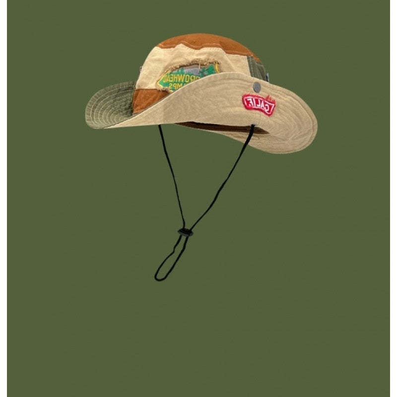 Women's Casual Retro Patch Foldable Fisherman Hat