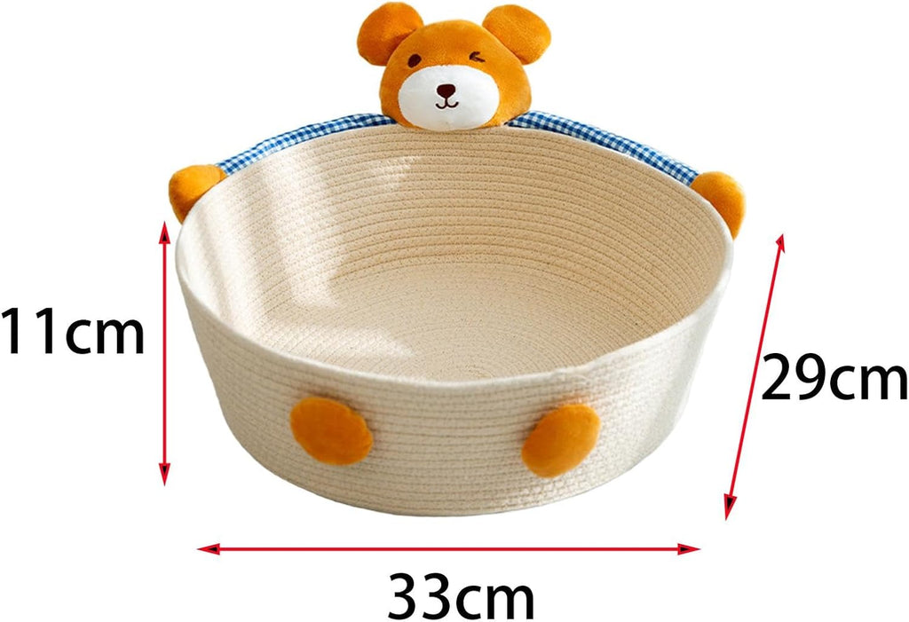 Cotton Rope Cat Bed Cat House Cat Scratcher Cat Scratching Board Woven Basket Cat Nest For Kitten Kitties Rabbits Indoor Cats, Rabbit