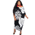 Women's Black And White Print Dress