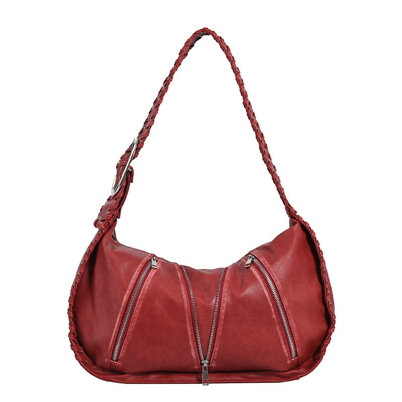 Vintage Weave New Niche Design Large Capacity Commuter Shoulder Bag