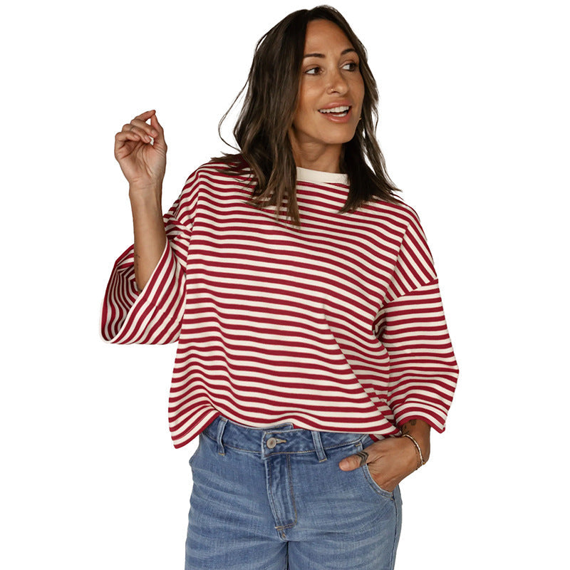 Trend Backless Print Half Sleeve Top