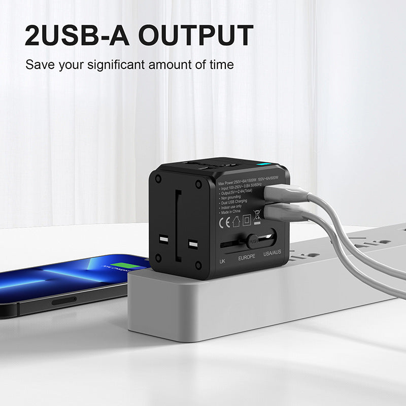 Multi-function Travel Charger Dual USB Port Universal Adapter