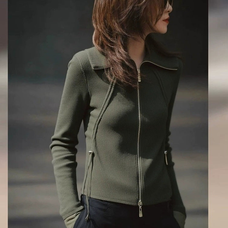 Trendy Lightweight Mature-style Slim-fit Knit Bottoming Top