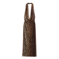 Backless Halter Leopard Print Dress Women