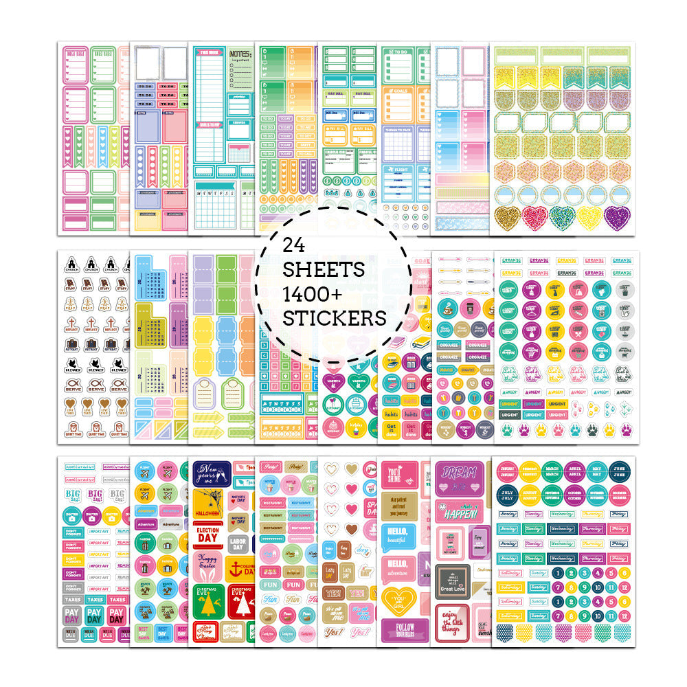 Planner Stickers Set Seasonal Monthly  Pack 12Sheets