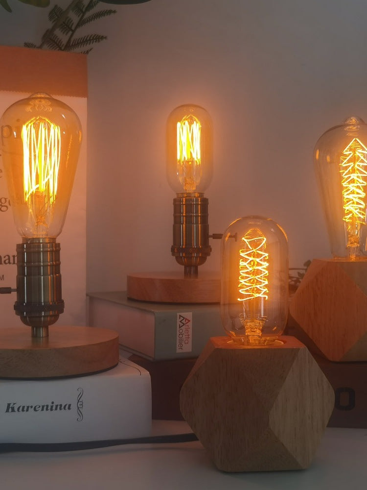 Vintage Edison Bulb Night Lamp - Japanese Aesthetic Warm Ambient Lighting