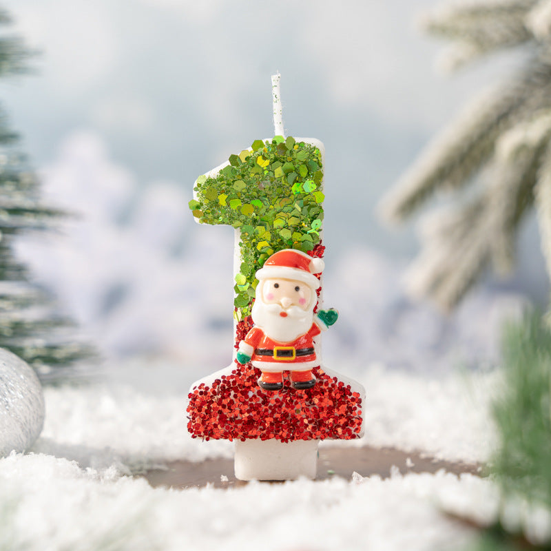 Santa Claus Digital Candle 0-9 Handmade Diy Decoration