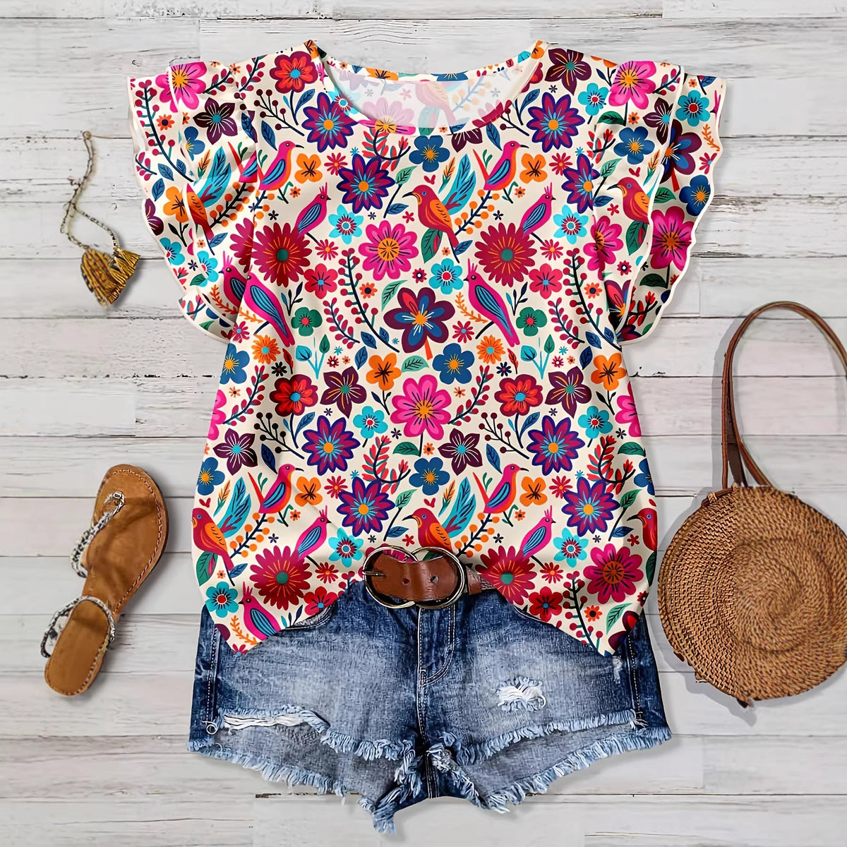 Women's Floral Print Casual Shirt Women's Summer
