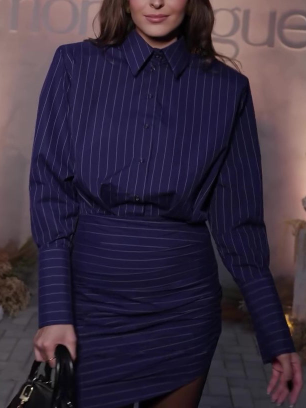 Striped Mini Shirt Dress