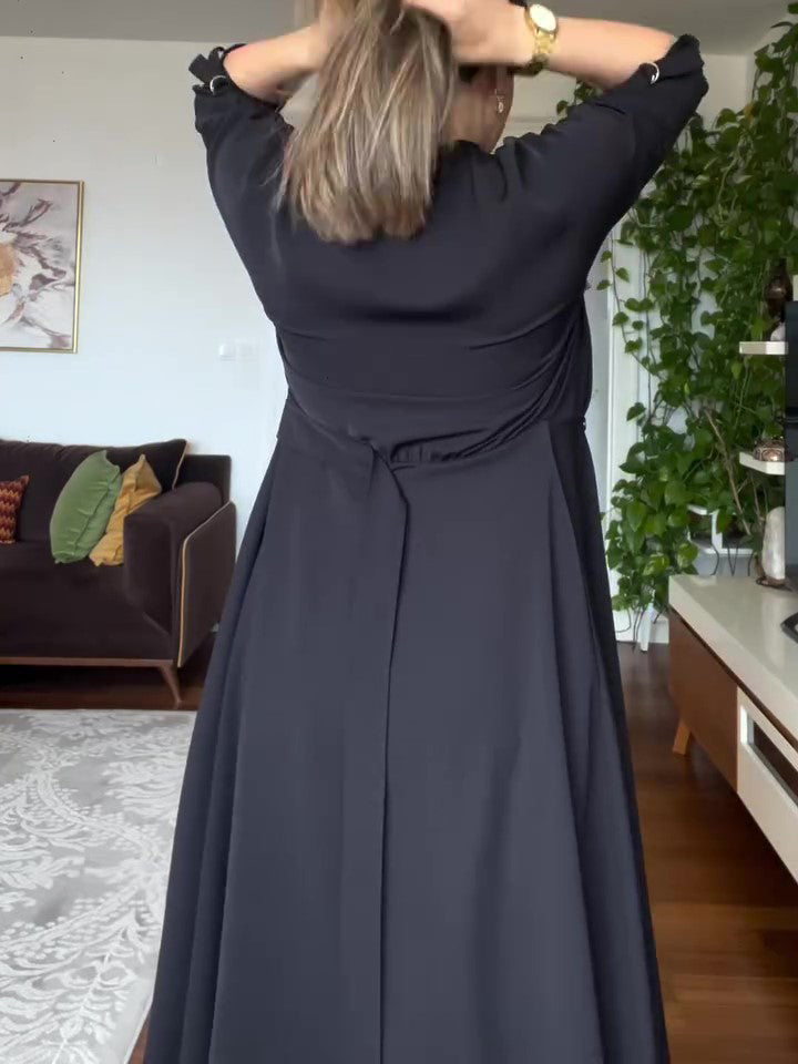 Black Long Sleeve Tunic Dress