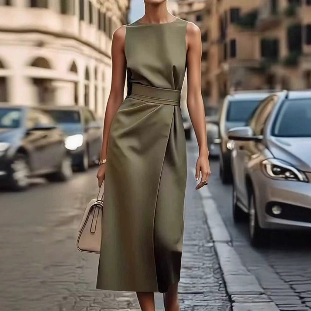 Women's Crew-neck Long Dress