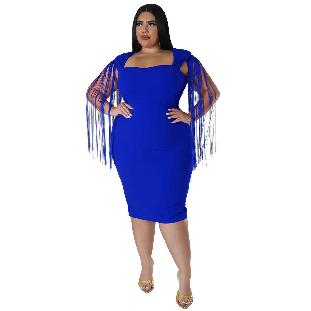Sexy Tassel Sleeveless Elegant Figure-hugging Dress