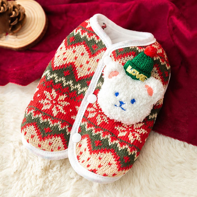 Dog Sweater For Small Dogs Cute Bear Pattern Doggie Clothes Winter Warm Puppy Coat Chihuahua Yorkie Holiday Birthday Outfits Halloween Christmas Small Dog Costume Fall Pet Cat Lightweight Sweaters