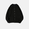 Men's Round Neck Loose Casual Trend Coat Black Sweater