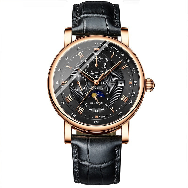 Men's Thin Calendar Large Dial Mechanical Watch