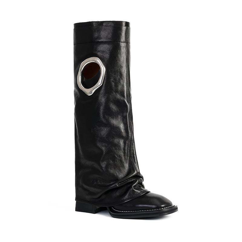 Women's All-matching Mid Heel Knee-high Boots