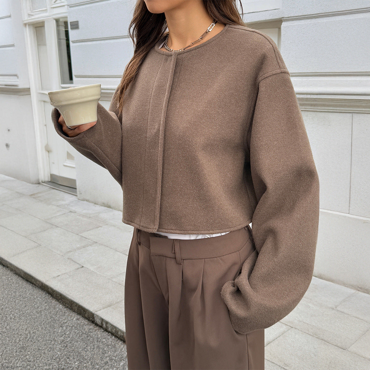 Women's Solid-color Long-sleeve Jacket