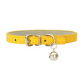 Japanese Style Bell PU Leather Leash Pet Dog Collar
