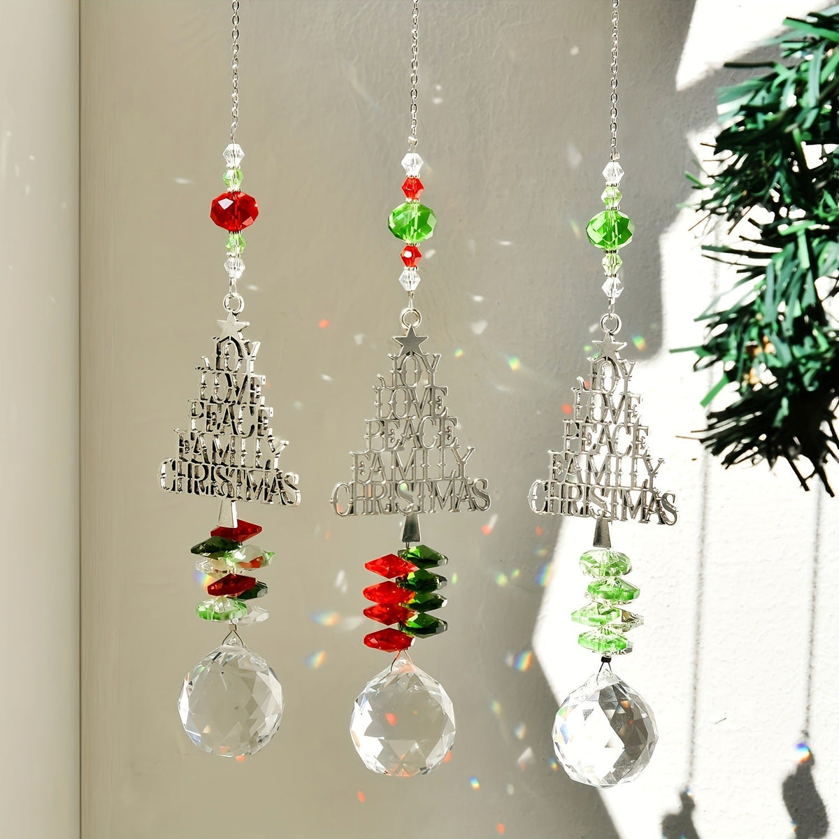 Christmas Sun Catcher Crystal Christmas Tree Pendant