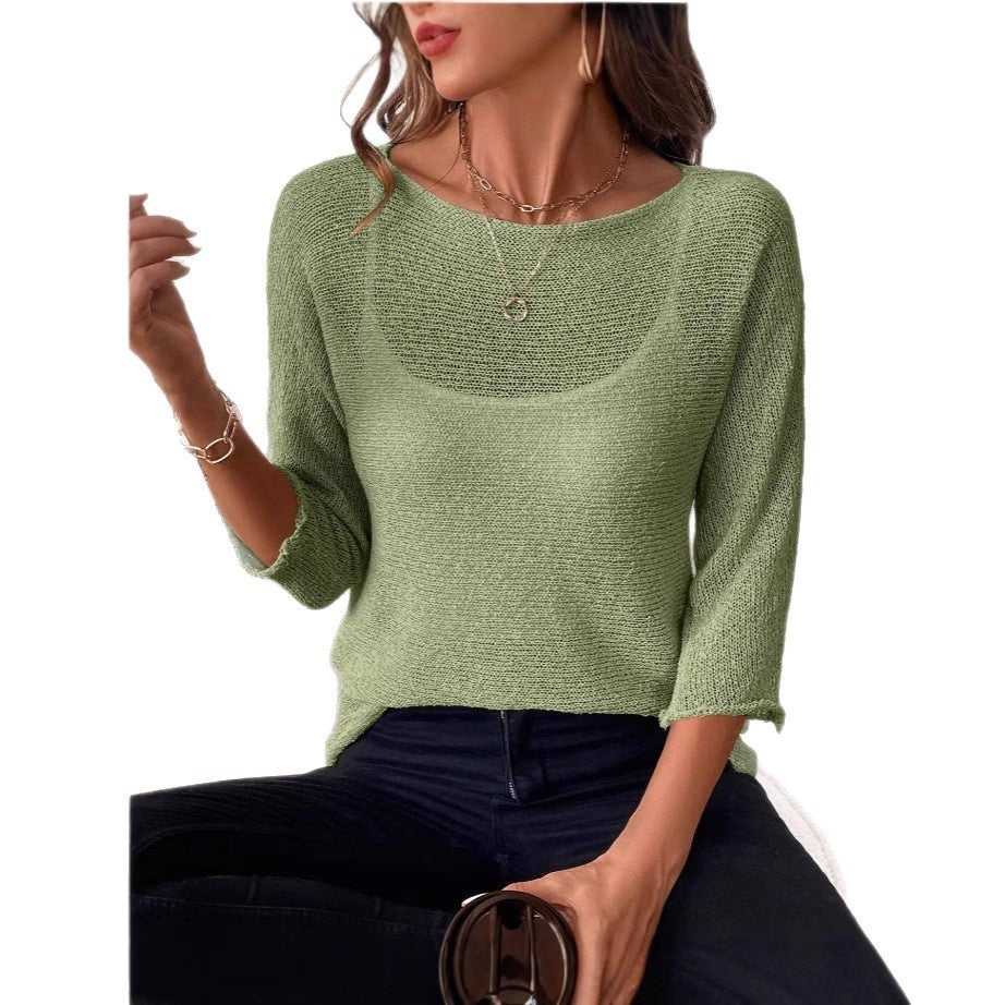 Knitted Thin Spring And Summer New Off-shoulder Women's Overall