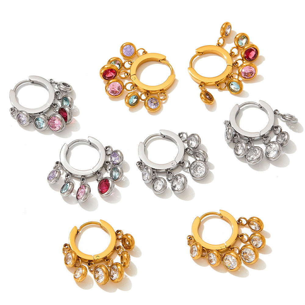 New Zircon Geometric Delicate Earrings Women