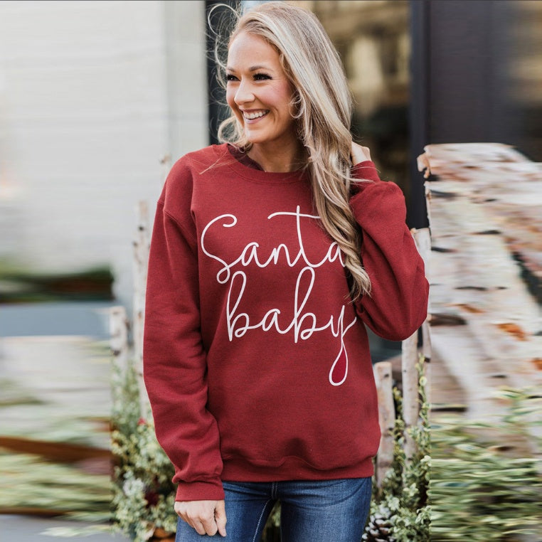 Long-sleeved Solid Color Letter Printed Sweatshirt