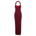 Retro Halter Lace-up Backless Slim Fit Dress Women