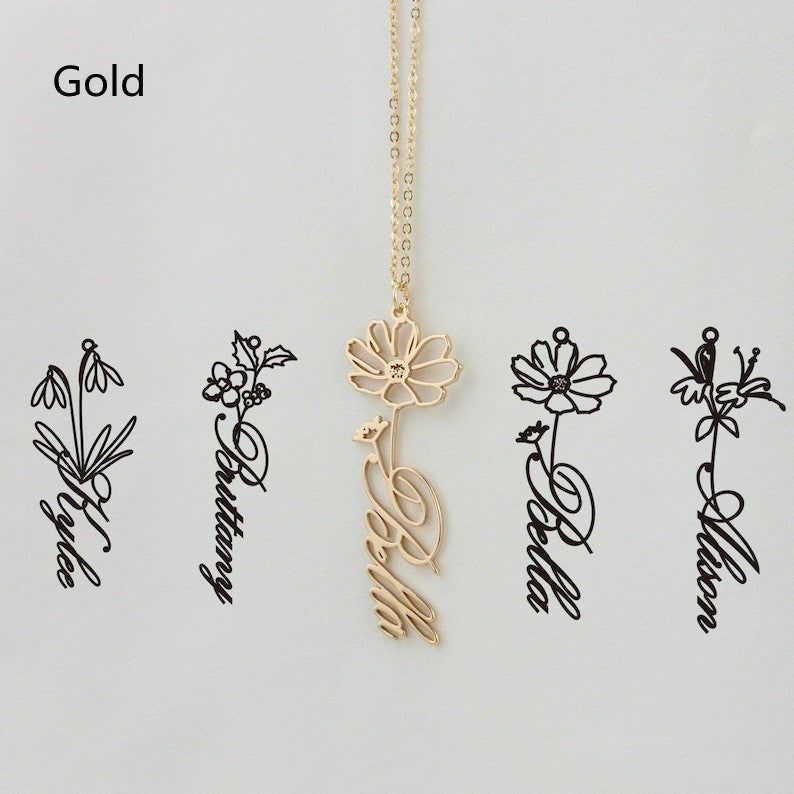 December Constellation Necklace Flower Name Necklace Customization