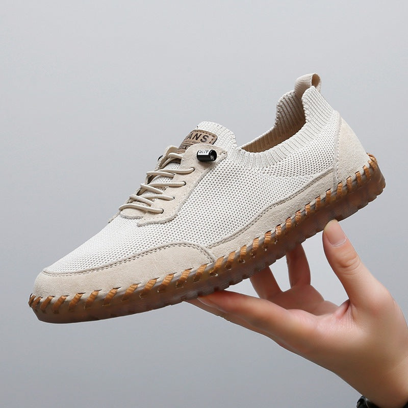 Breathable Hollow-out Soft Sole Mesh Casual Shoes With Rubber Sole