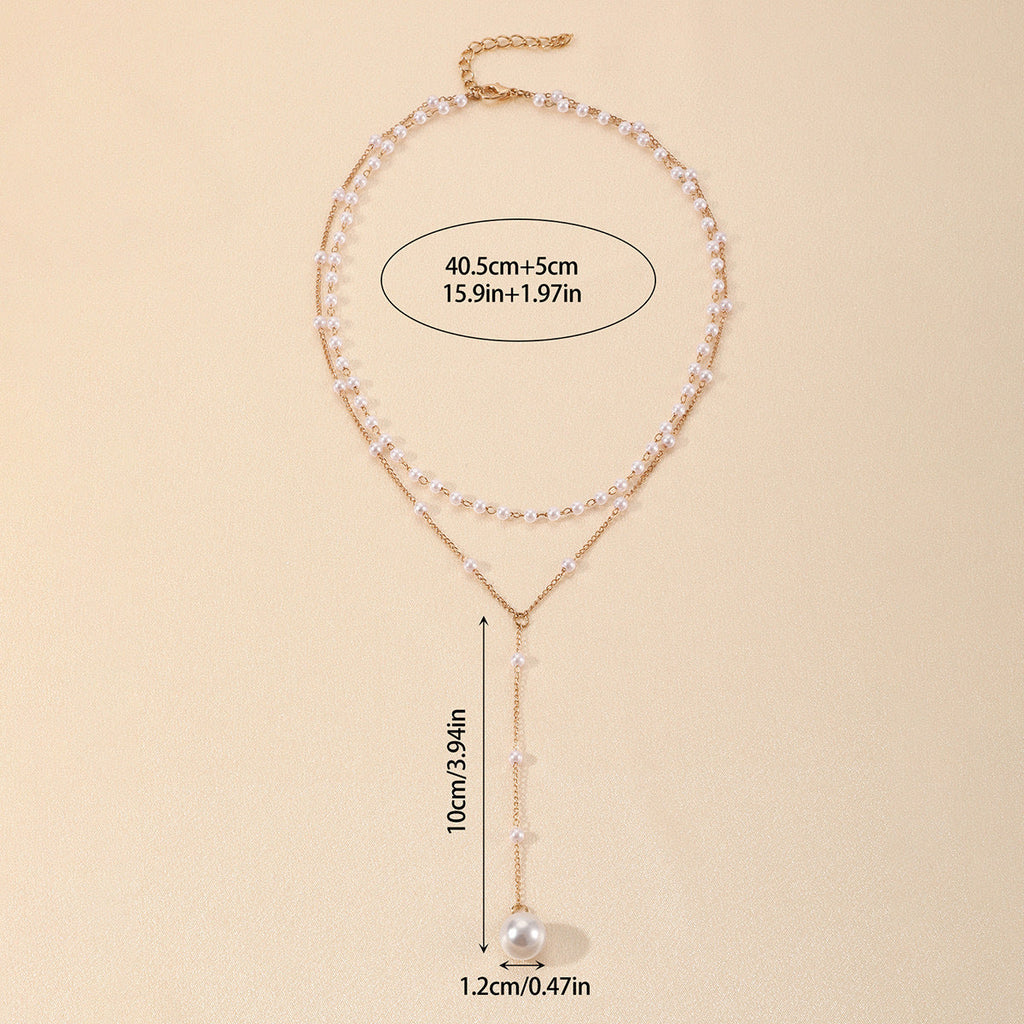 Pearl Double Layer Twin Pearl Necklace