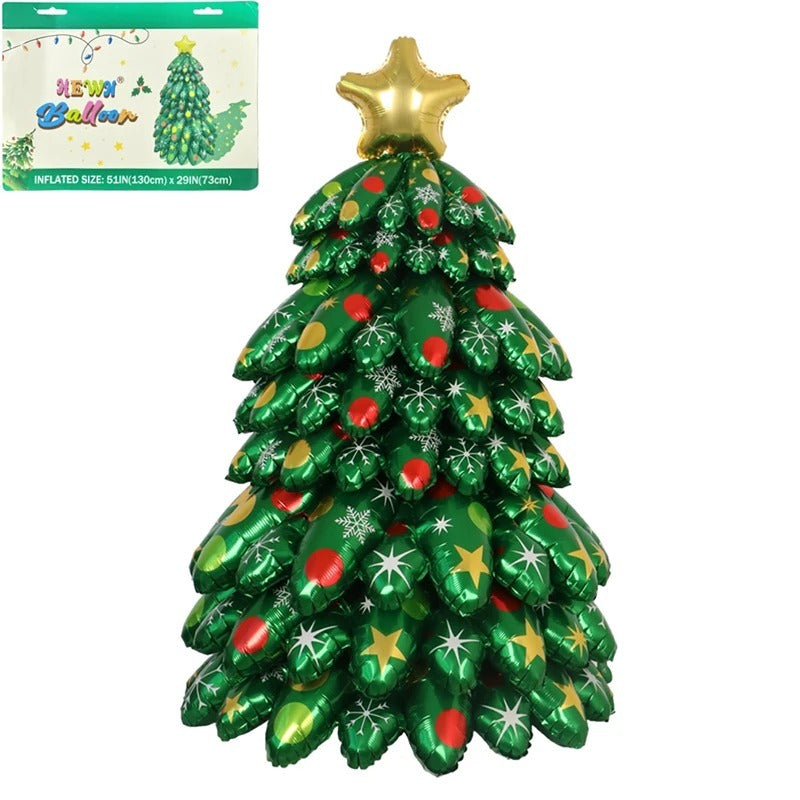 Cartoon Christmas Tree Aluminum Balloon Column