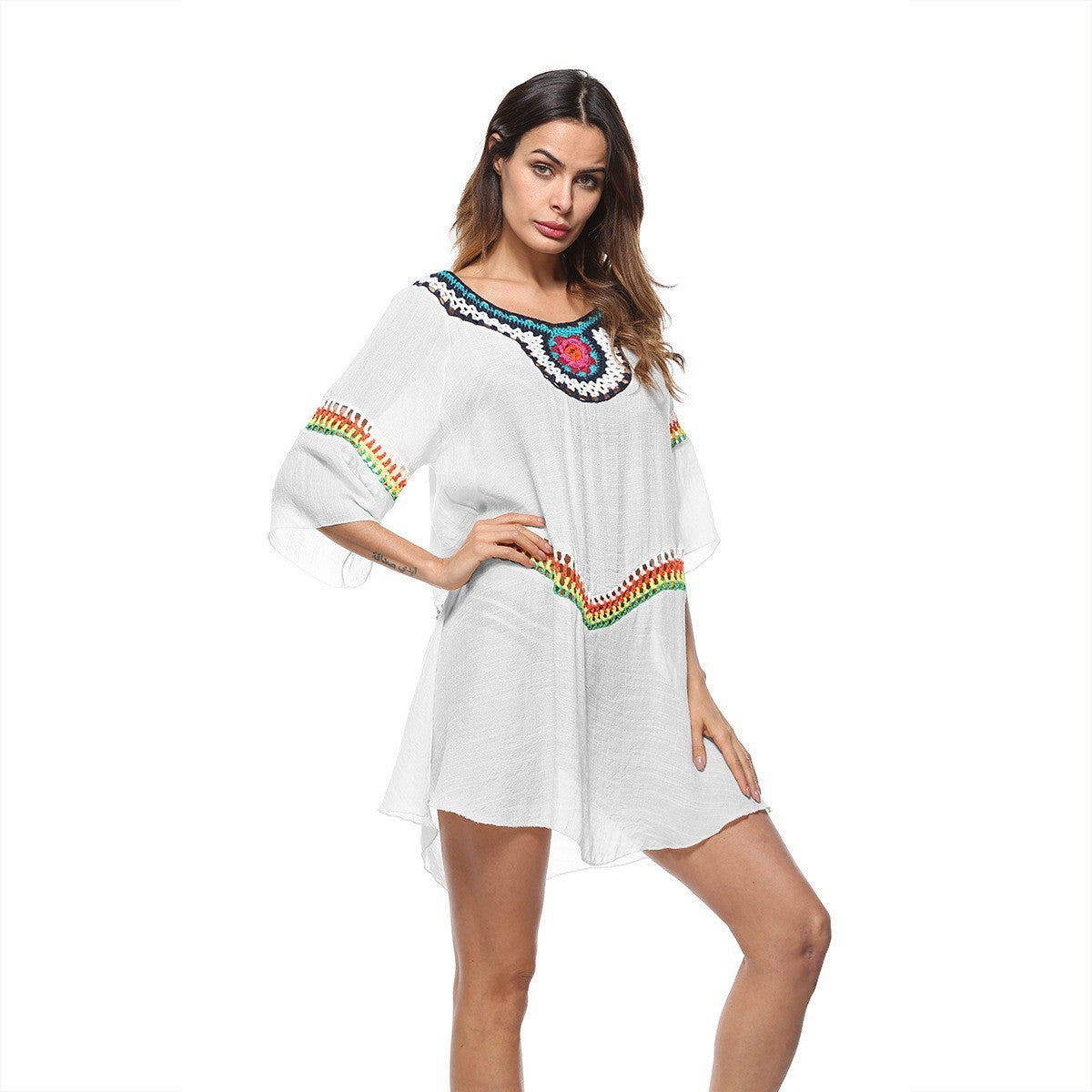 Crocheted Ethnic Style Sun Protection Clothing