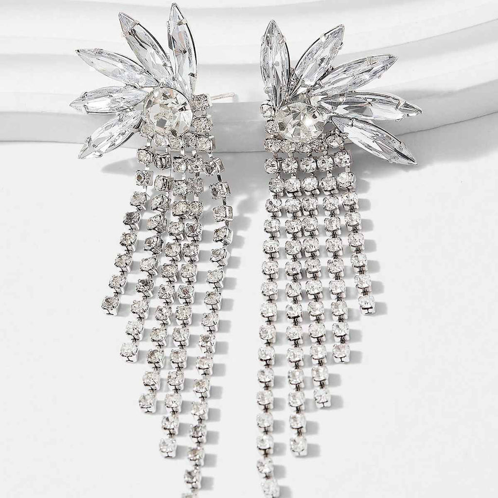 Tassel Multi-section Multi-layer Elongated Overlapping Earrings