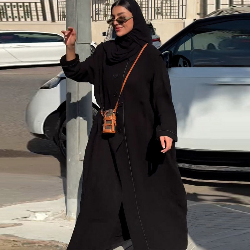 French Comfortable Mid-length Robe Women's Trench Coat And Overcoat