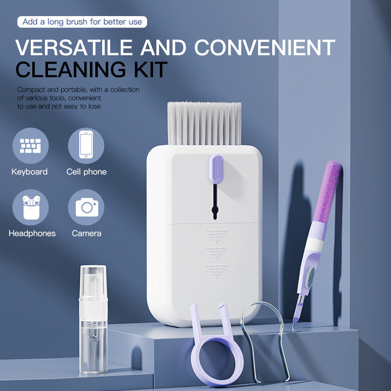Portable 11 In 1 Multifunctional Cleaning Kit Computer Keyboard Cleaner Phone Screen Clean Tools Earphone Clean Brush With Storage Box
