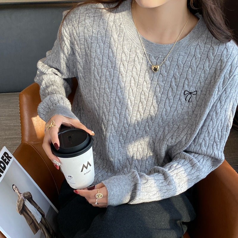 Chanel-style Top Embroidered Long-sleeve Sweater