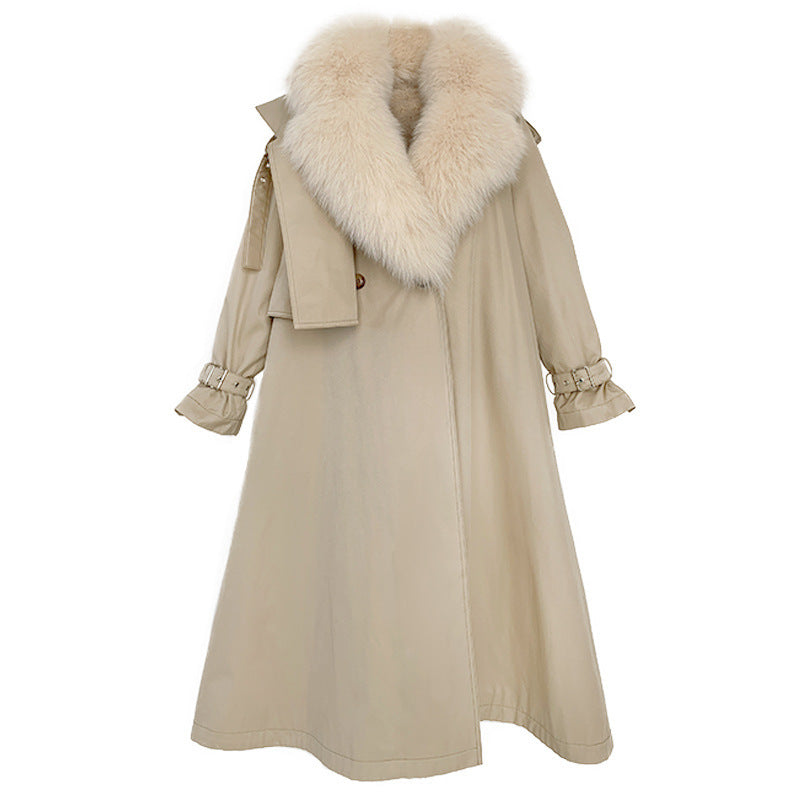 Women's Medium Length Detachable Trench Style Overcoat